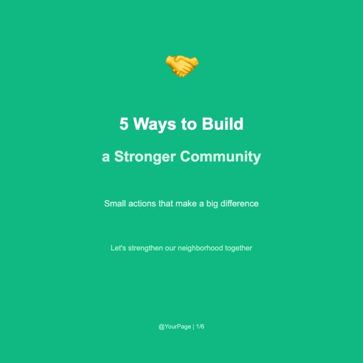 5 Ways to Build a Stronger Community 🤝