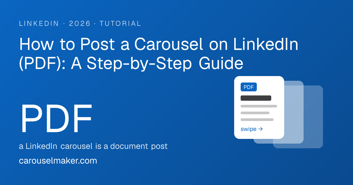 How to Post a Carousel on LinkedIn (PDF): A Step-by-Step Guide ...